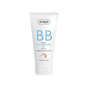 Cremă BB SPF 15 pentru ten gras și mixt, nuanță naturală, 50 ml, Ziaja