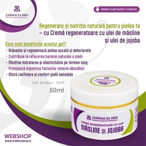 Cremă regeneratoare cu ulei de măsline și ulei de jojoba, 50ml - Img 2
