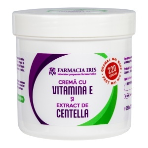 Cremă cu vitamina E și Centella, piele uscată, gramaj mai mare-preț mai mic 220gr/250ml