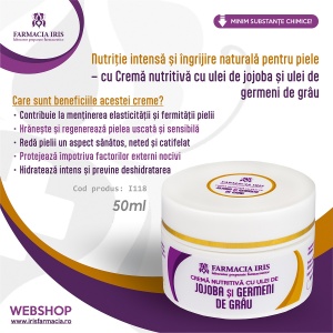 Cremă nutritivă cu ulei de jojoba și ulei de germeni de grâu, 50ml - Img 2