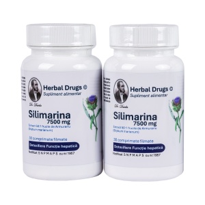 Pachet 2x Silimarină 7500 mg, 30 comprimate, Herbal Drugs
