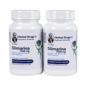 Pachet 2x Silimarină 7500 mg, 30 comprimate, Herbal Drugs