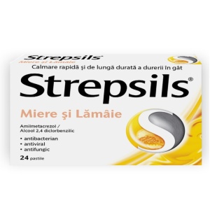 Strepsils miere si lamaie, 24 pastile, Reckitt Benckiser
