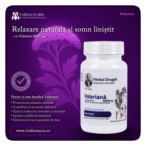 Valeriana 6000 mg, 30 comprimate, Herbal Drugs