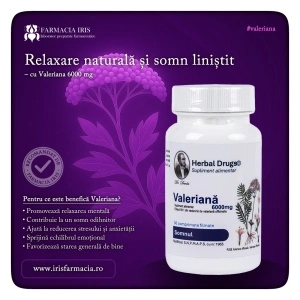 Valeriana 6000 mg, 30 comprimate, Herbal Drugs