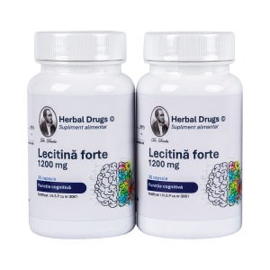 Pachet 2x Lecitină Forte 1200 mg, 30 capsule, Herbal Drugs