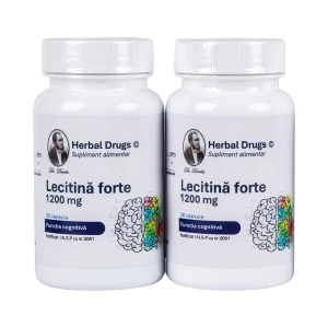 Pachet 2x Lecitină Forte 1200 mg, 30 capsule, Herbal Drugs