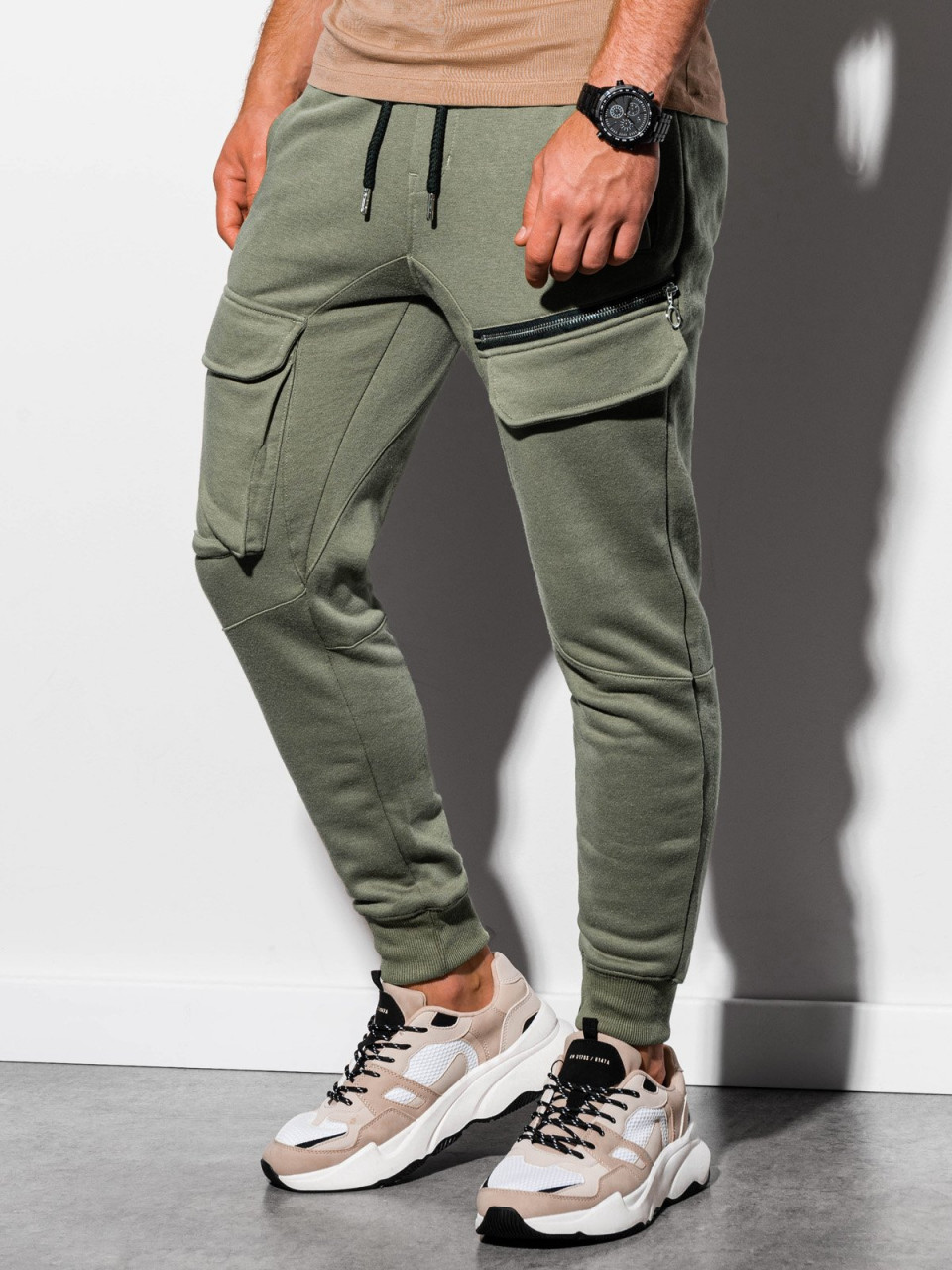 Мъжки карго панталон P905 - khaki