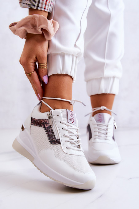 Дамски кецове с платформа Cross Jeans JJ2R4028C SH19105 - бели