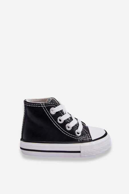 Детски кожени кецове Marney SH25834 - черни