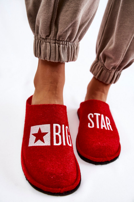Дамски домашни пантофи Big Star KK276022 SH22440 - червени