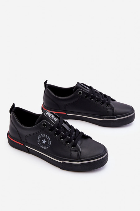 Мъжки кецове от еко кожа Big Star LL174210 Black SH24084 - черни