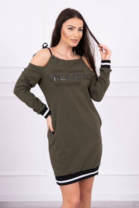 Дамска рокля тип туника Трес 62182 - khaki