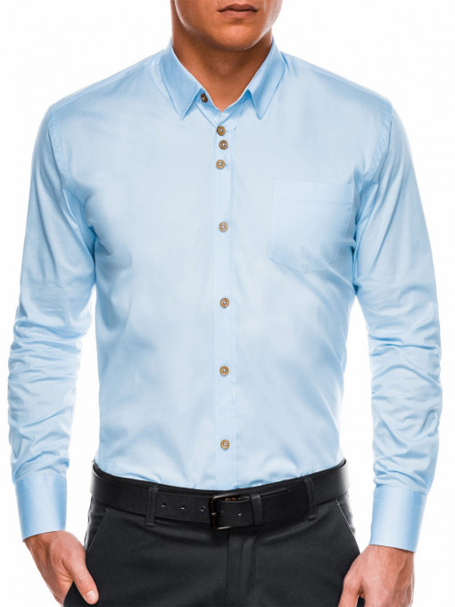 Мъжка елегантна риза SLIM FIT K302 - светло син цвят