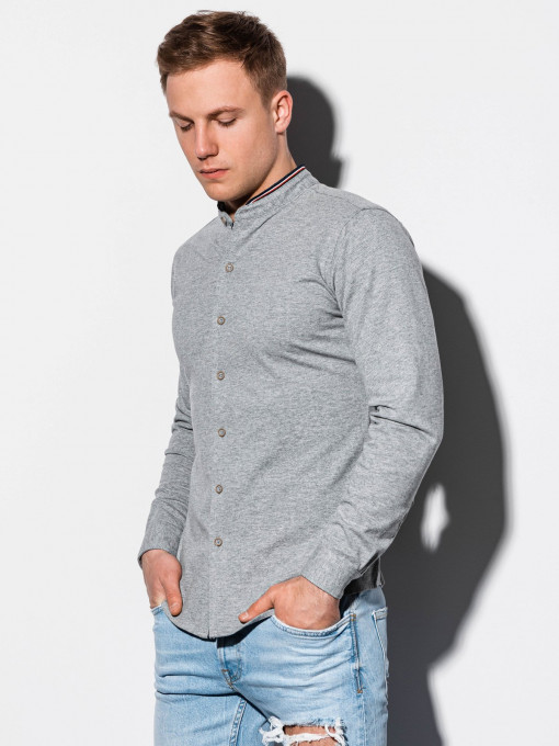 Мъжка риза slim fit K542 - сива