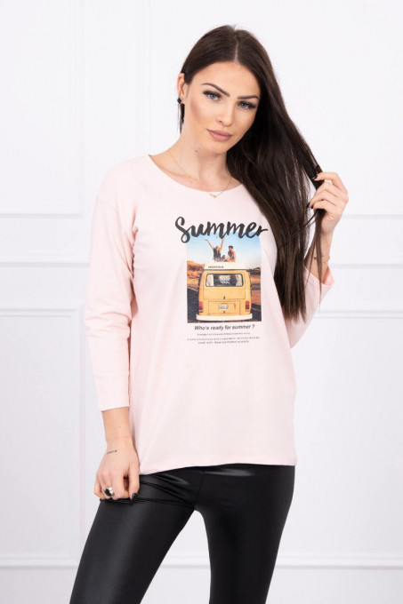 Дамска блуза със 7/8 ръкав Summer 66849 - пудра