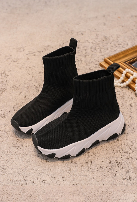 Детски високи кецове Zaelin SH27741 - черно-бели