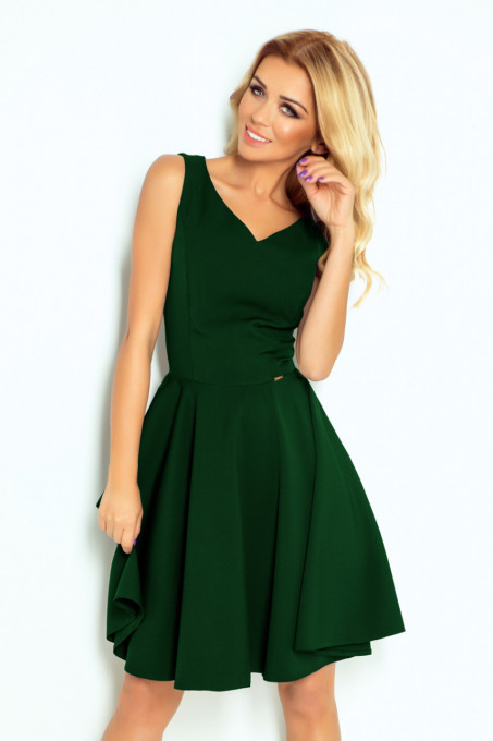 Елегантна рокля Леър 114-10 - маслено зелена