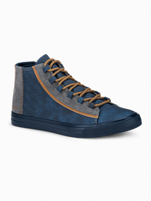 Мъжки високи кецове T343/OM-FOTH-0143 - navy