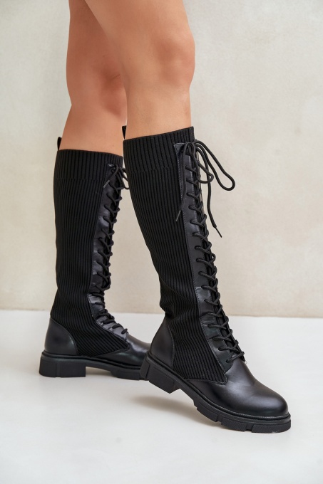 Дамски високи кубинки Vamilena SH34800 - черни
