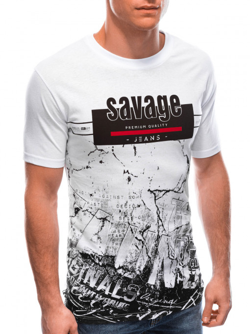 Мъжка тениска Savage S1762 - бяла