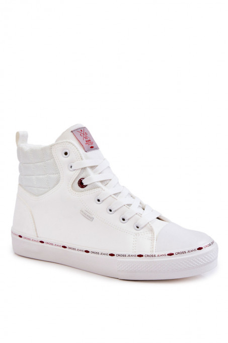 Мъжки високи маратонки Cross Jeans KK1R405 SH22127 - Бели