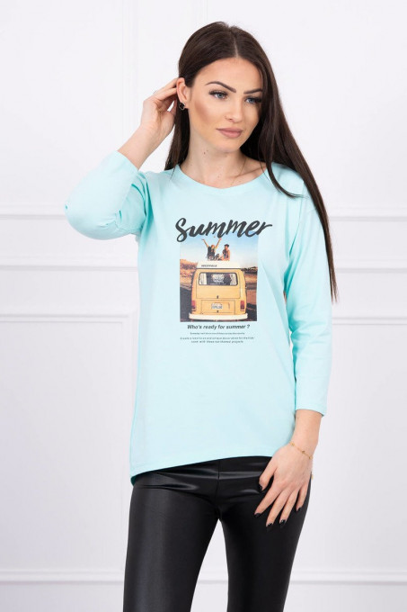 Дамска блуза със 7/8 ръкав Summer 66849 - мента