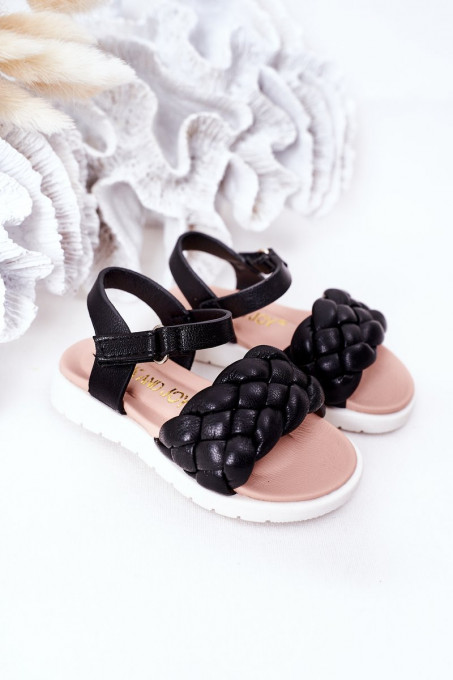 Детски сандали с плитка Adella SH15365 - Черни