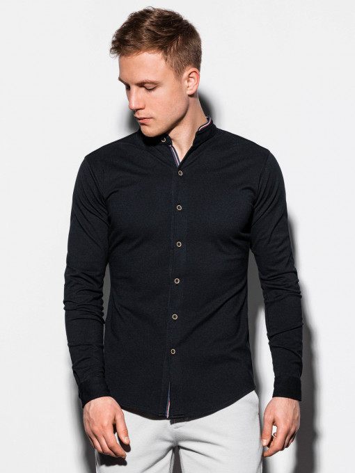 Мъжка риза slim fit K542 - черна
