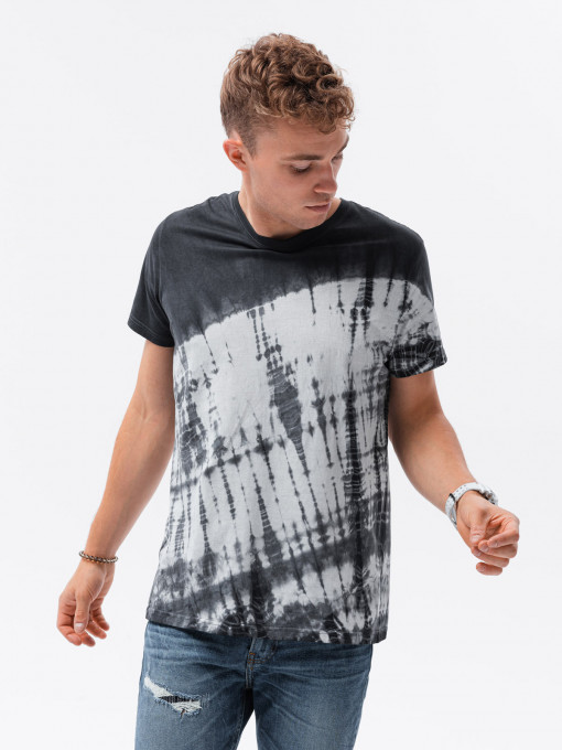 Мъжка тениска Ombre Tie-Dye S1617 - тъмно сива