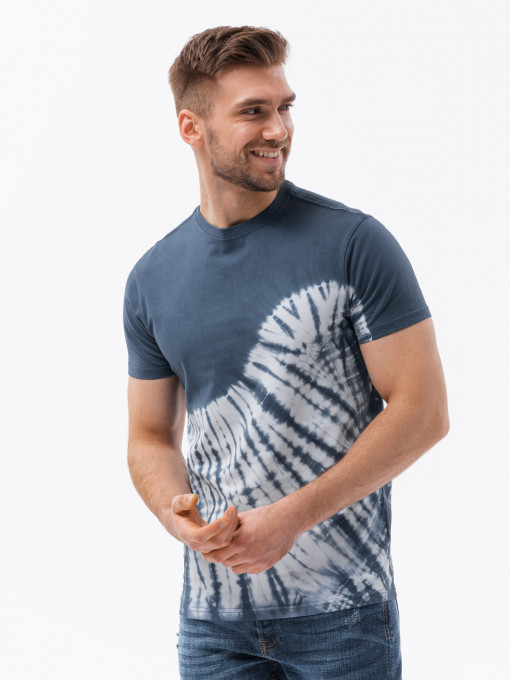 Мъжка тениска Ombre Tie-Dye S1617 V4 - тъмно синя