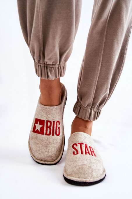 Дамски домашни пантофи Big Star KK276021 SH22439 - бежови