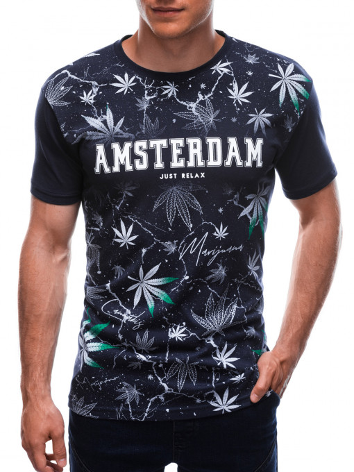 Мъжка тениска Amsterdam S1711 - тъмно синя