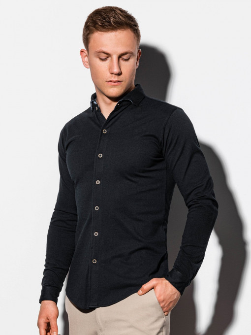 Мъжка Slim Fit риза K540 - черна
