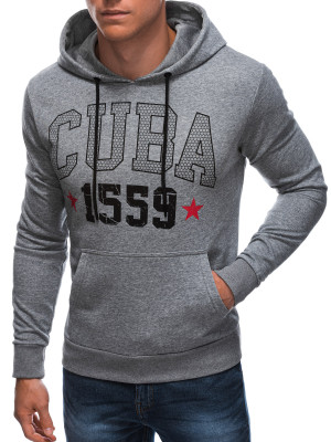 Мъжки суичър с надпис Cuba 1559 на гърдите. Моделът е стандартен с обичане през главата и голям кенгуру джоб. Ластични маншети на ръкавите и в края допълват модела. Изработен от 50% памук и 50% полиестер.