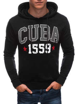 Мъжки суичър с надпис Cuba 1559 на гърдите. Моделът е стандартен с обичане през главата и голям кенгуру джоб. Ластични маншети на ръкавите и в края допълват модела. Изработен от 50% памук и 50% полиестер.