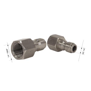 Conector cu cuplare rapida 1/4" cu filet pana la 1/4" - Img 1