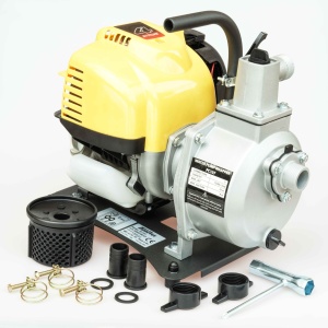 Motopompa WASPPER PC107 1" pentru apă curată/semi-murdară, înălțimea de refulare 35 m, pentru sarcini grele, cu motor pe benzină