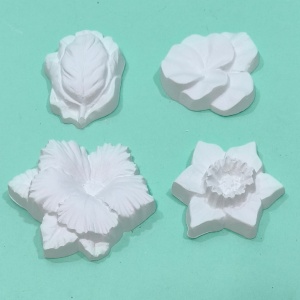 set figurine din ipsos pentru pictat - flori 7-9,5cm