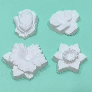 set figurine din ipsos pentru pictat - flori 7-9,5cm
