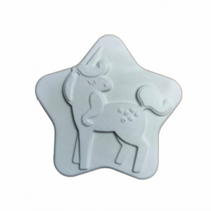 figurină din ipsos pentru pictat - stea cu unicorn 6,5cm