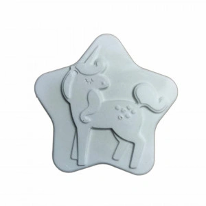 figurină din ipsos pentru pictat - stea cu unicorn 6,5cm