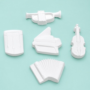 set figurine din ipsos pentru pictat - instrumente muzicale 6,5-8cm