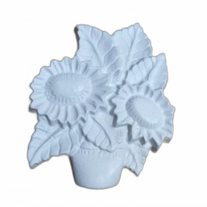 figurină din ipsos pentru pictat - flori în ghiveci 11,5*10cm
