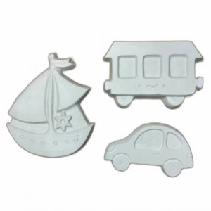 set figurine din ipsos pentru pictat - mijloace transport 7,7-9,5cm