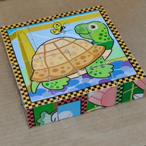 Melissa&Doug puzzle cuburi lemn animale