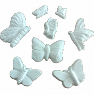 set figurine din ipsos pentru pictat - fluturi 3-7cm