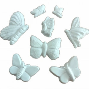 set figurine din ipsos pentru pictat - fluturi 3-7cm