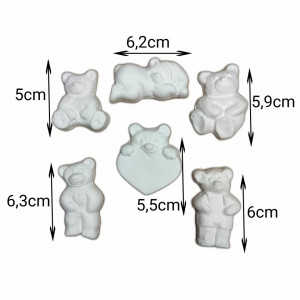 set figurine din ipsos pentru pictat - ursuleți mici - Img 2