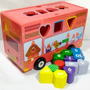 Hey Duggee autobuz lemn muzical cu sortator forme 29cm